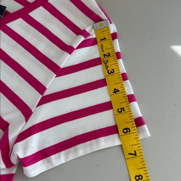 NWT RALPH LAUREN Pink and White Striped Tee Size M. - Picture 9 of 14